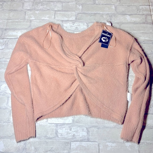 HOLLISTER: COZY REVERSIBLE TWISTED CROPPED SWEATER - Picture 8 of 9